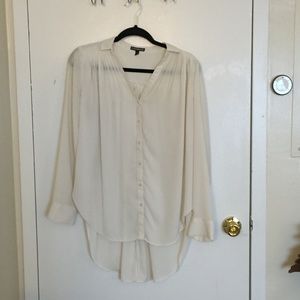 Women's EXPRESS Ivory Long Sleeve Blouse Size S